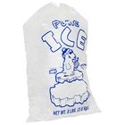 8lb Disposable PE Gravure Printing Reusable Ice Bags With Drawstring