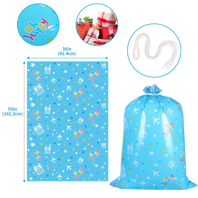 56 Inch LDPE Giant Gift Bags With String And Tag For Holiday Birthday