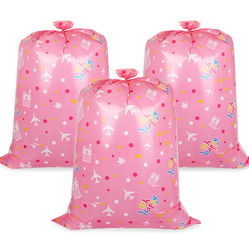 Holiday Christmas Pink Plane Jumbo Plastic Gift Bags CMYK Printing