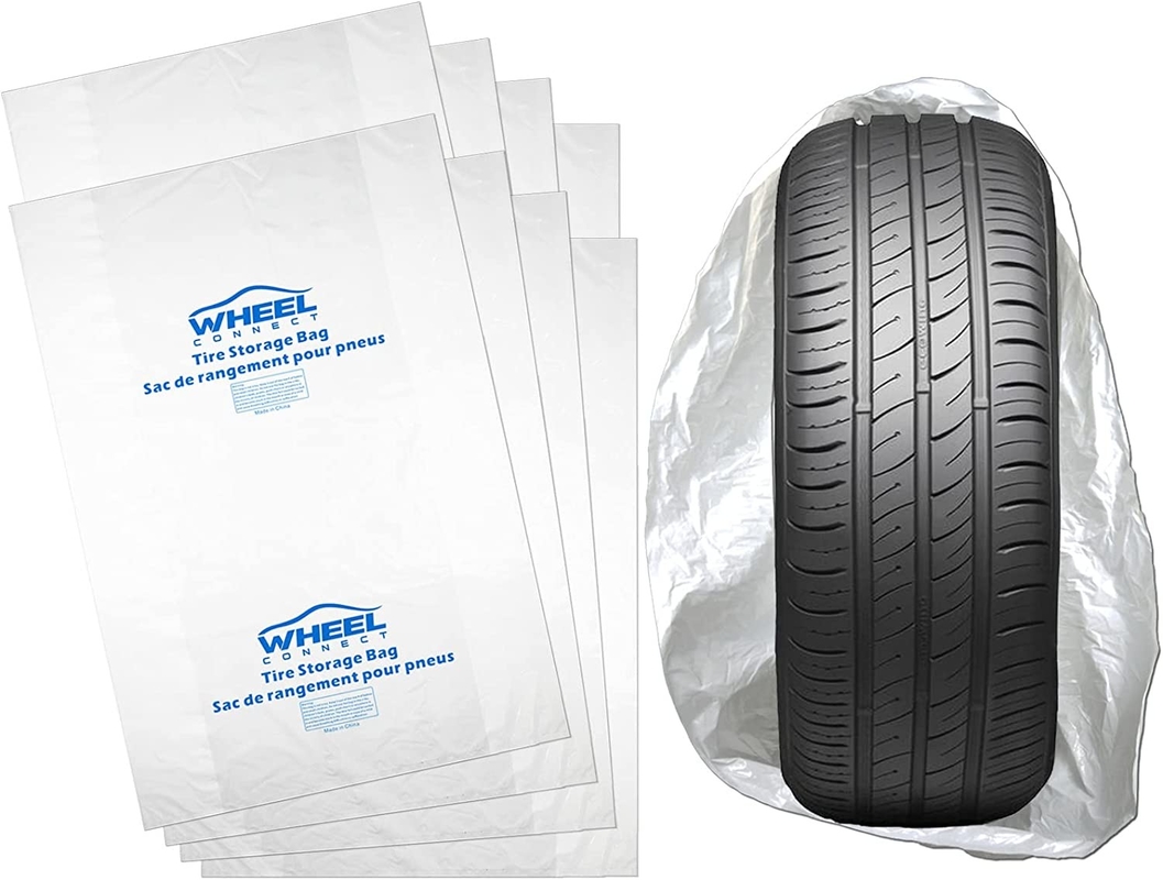 Customized Plastic 2 Mil Tire Cover Bag For Storage Waterproof  LDPE  Material