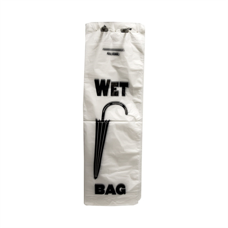 Disposable Clear Custom Logo Printed LDPE Wet Umbrella Bag For Hotel And Super Market