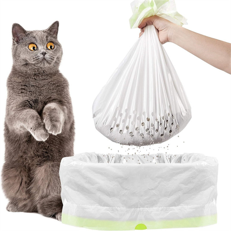 Disposable Drawstring Cat Litter Box Liner Bags Custom Biodegradable