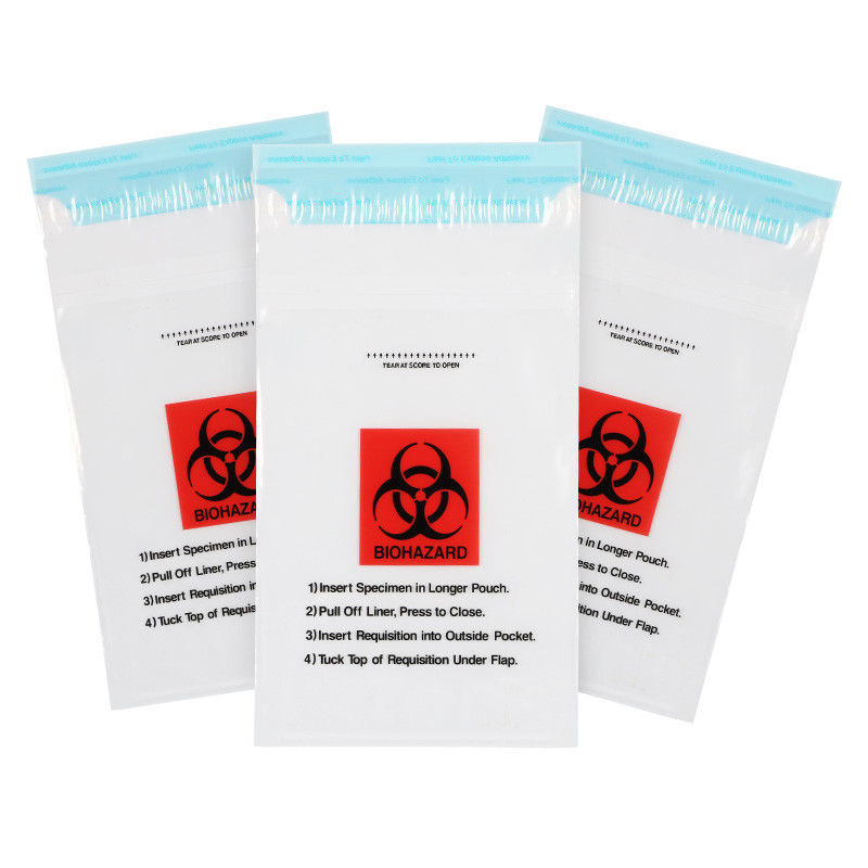 Resealable Clear LDPE Medical Plastic Bag For Laboratory Biohazard