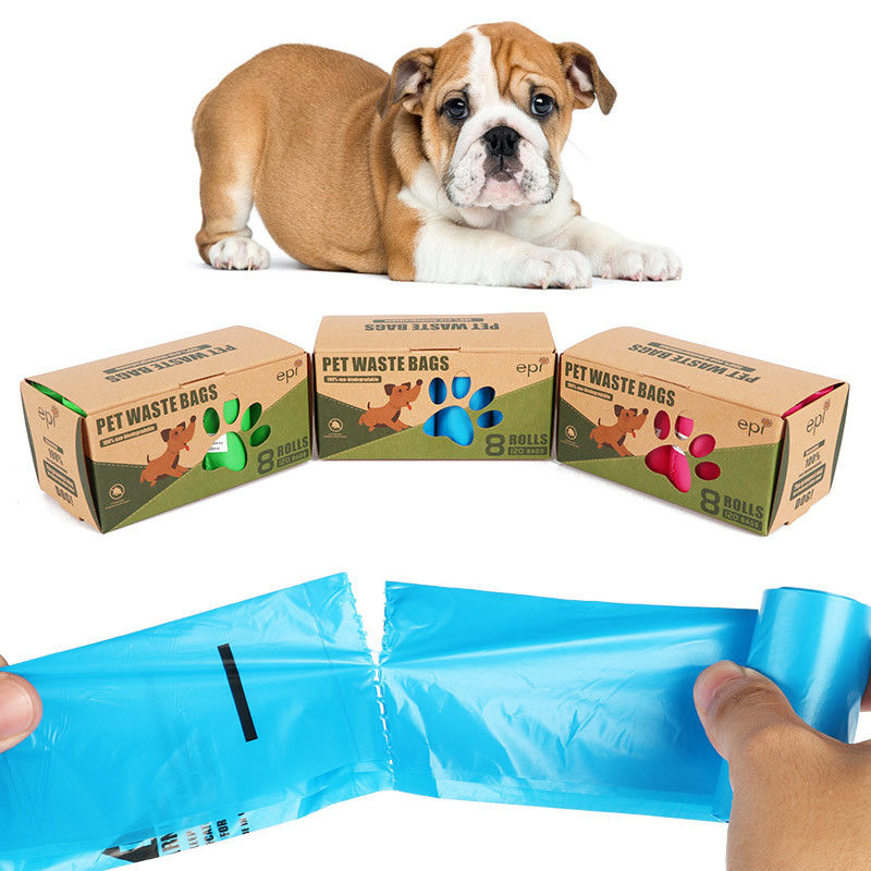 Biodegradable 20um Disposable Dog Poop Bags Environmentally Friendly
