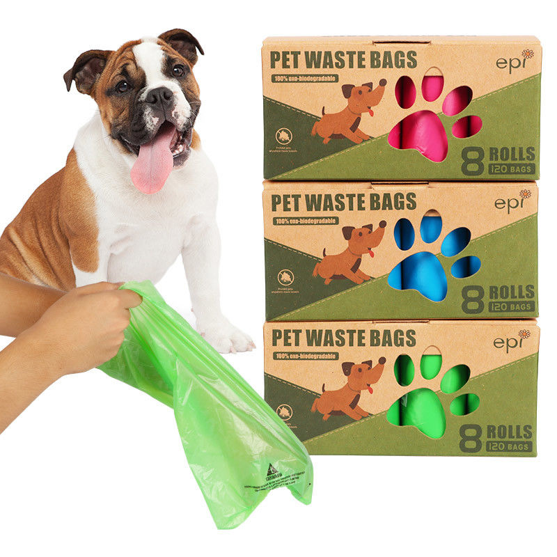 Biodegradable 20um Disposable Dog Poop Bags Environmentally Friendly