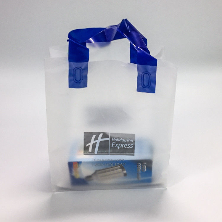 Milky Thick 0.08mm Custom Plastic Shopping Bag With Die Cut Handles