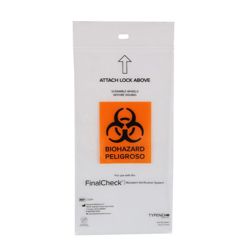 Clear Plastic LDPE Ziplock Specimen Transport Bag Medical Biohazard