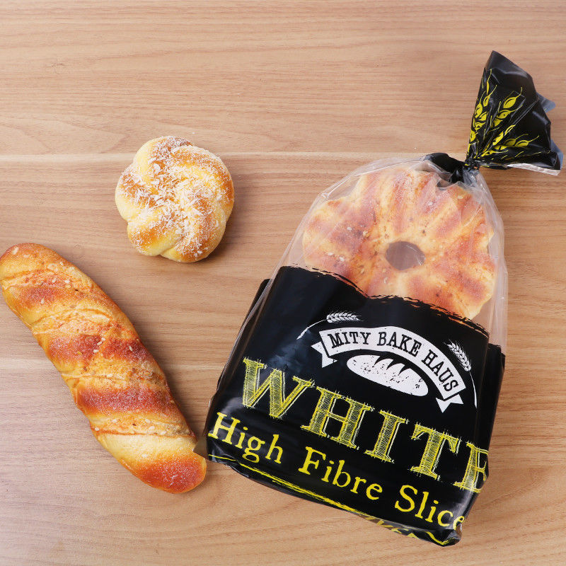 Plastic Clear PE Wicker Bread Packaging Bags Custom Logo Printed