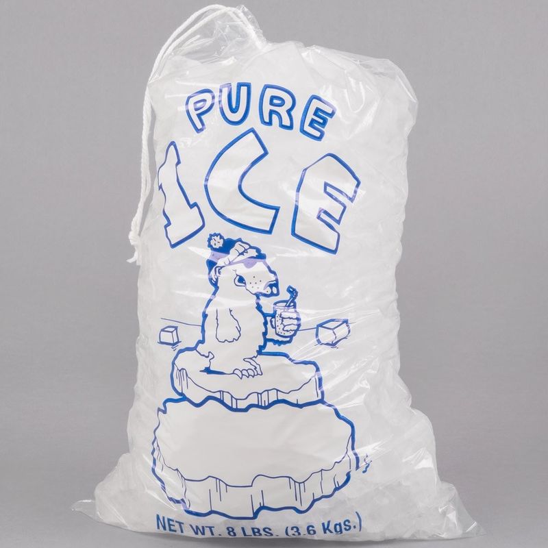 Reusable PE Clear 8lb 10lb 20lb Ice Storage Bag With Drawstring