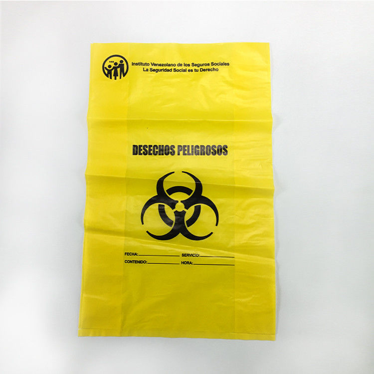 HDPE Biohazard Disposable Autoclave Bag , Yellow Medical Waste Disposal Bags