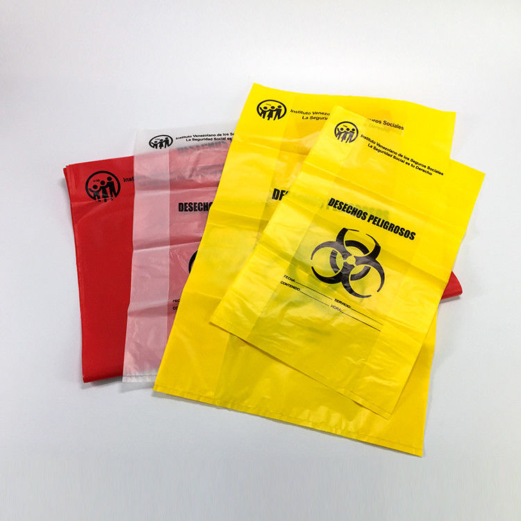 HDPE Biohazard Disposable Autoclave Bag , Yellow Medical Waste Disposal Bags