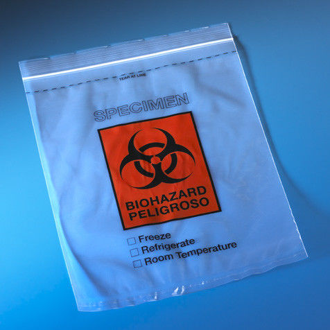 Plastic PE oEM ODM 9x13inch Biohazard Ziplock Bags Heat Seal