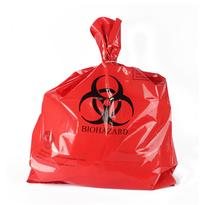 Red Thickness 0.045mm 0.07mm Biohazard Garbage Bags ASTM Standards