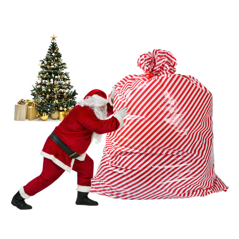 Extra Large Santa Claus CMYK Custom Plastic Gift Bags For Toys Wrapping