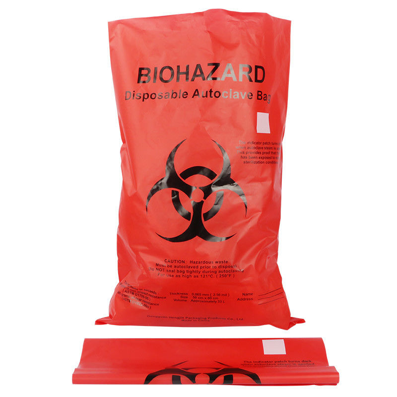 Red Yellow Autoclave Biohazard Plastic Bags For Hospital Clinical Waste bag, Medical waste bag