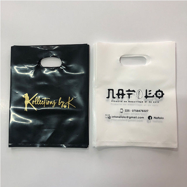 OEM LDPE HDPE Poly Plastic Bag For Clothes Handle Shopping Bags