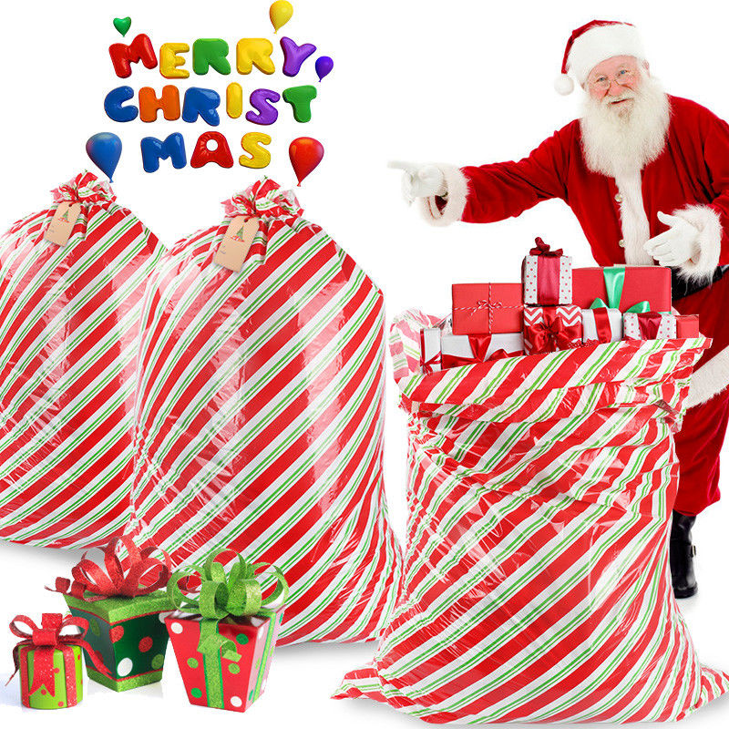 Moisture Proof LDPE Giant Christmas Gift Bags With Tags