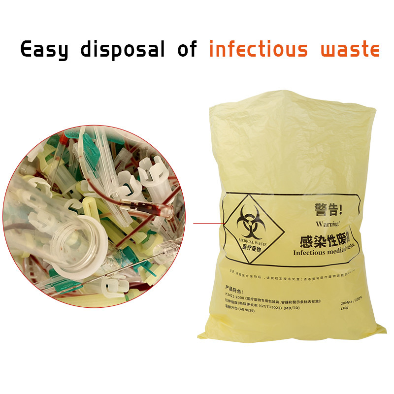Yellow HDPE Plastic Medical Biohazard Autoclave Bags