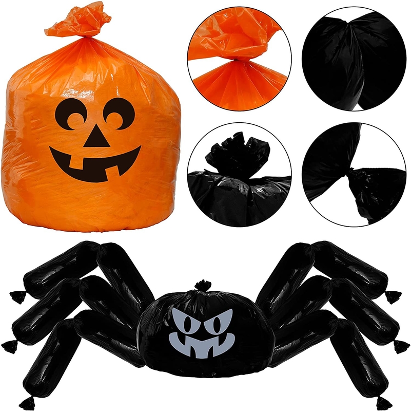 Halloween Jumbo Spider Pumpkin Lawn Leaf Bags Party Decor