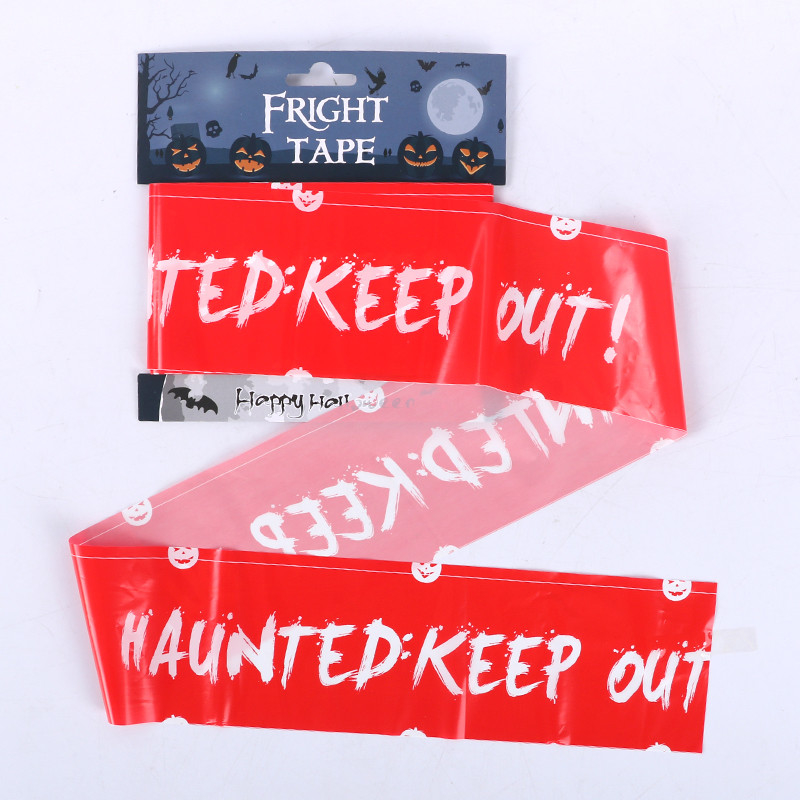 LDPE Halloween Keep Out Tape Banner , 0.04mm Plastic Halloween Fright Tape