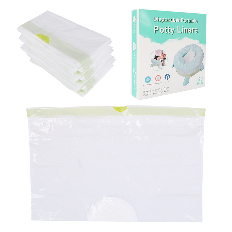 LDPE Plastic Training Toilet Seat Potty Chair Liners With Super Absorbent Pad