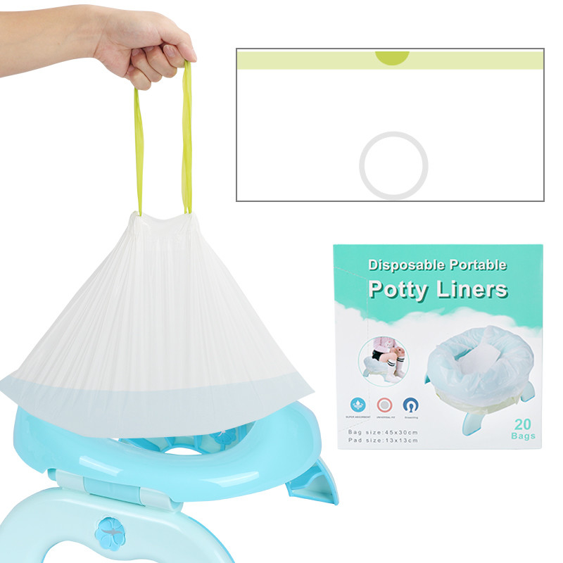 LDPE Plastic Training Toilet Seat Potty Chair Liners With Super Absorbent Pad