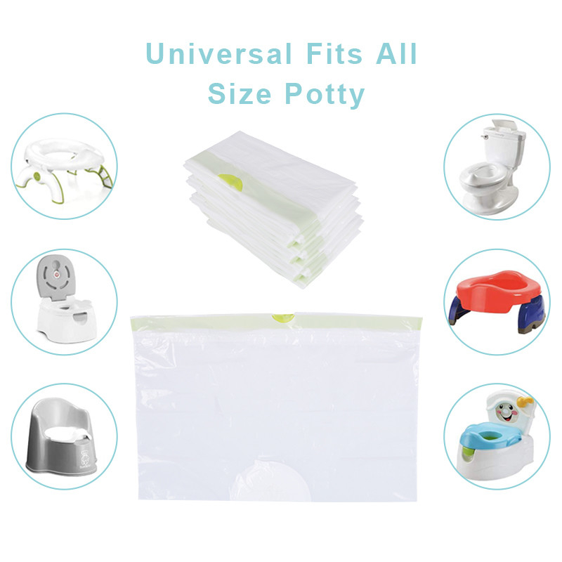 White LDPE Plastic Portable Travel Universal Potty Chair Liners With Drawstring