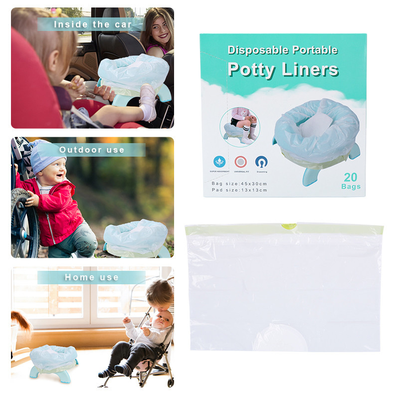 Training Toilet Seat Potty Cleaning Bag For Kids Toddlers Adults Pets Outdoors