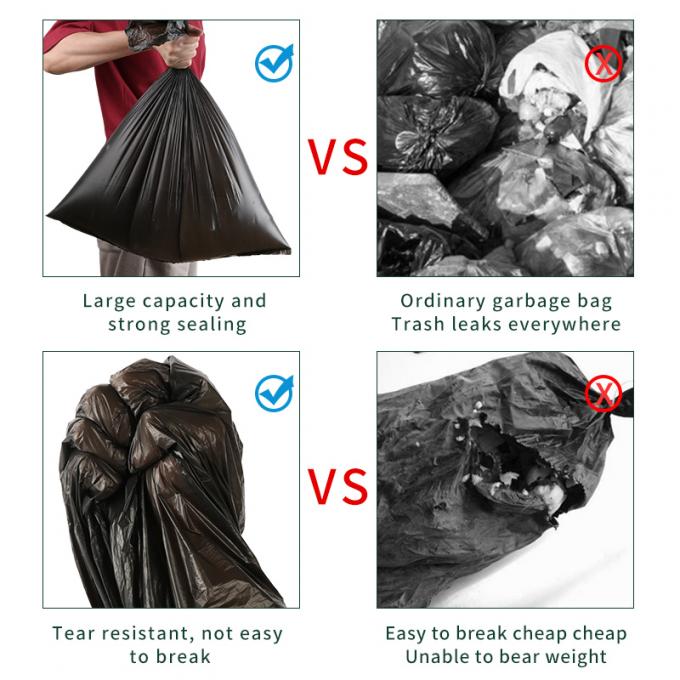 Compactor 55Gallon Recyclable Trash Bags Super Big Black Plastic Bags