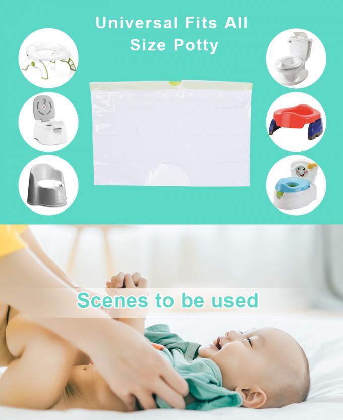 White LDPE Plastic Portable Travel Universal Potty Chair Liners With