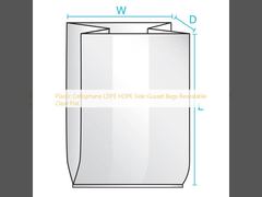 Plastic Cellophane LDPE HDPE Side Gusset Bags Resealable Clear Flat
