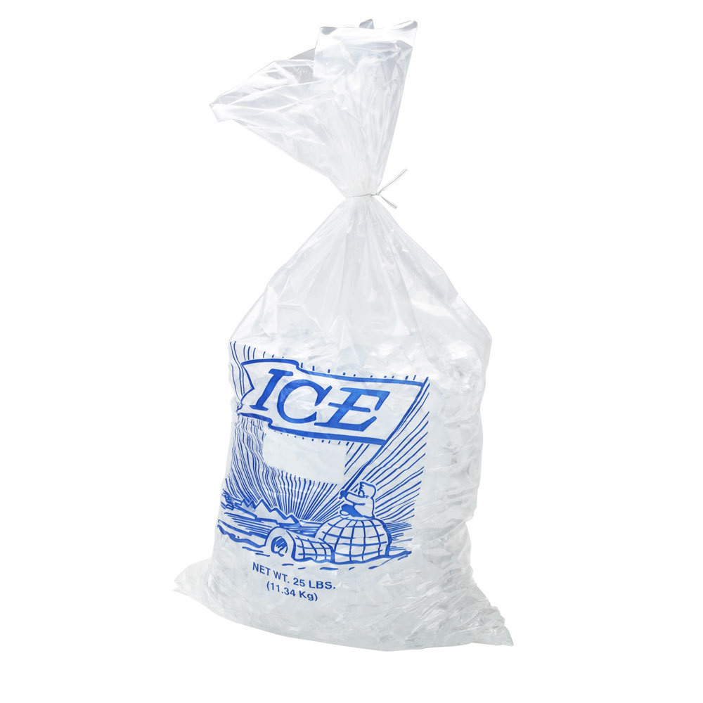 Food Garde Clear Poly Plastic PE Reusable Ice Bags Custom Logo
