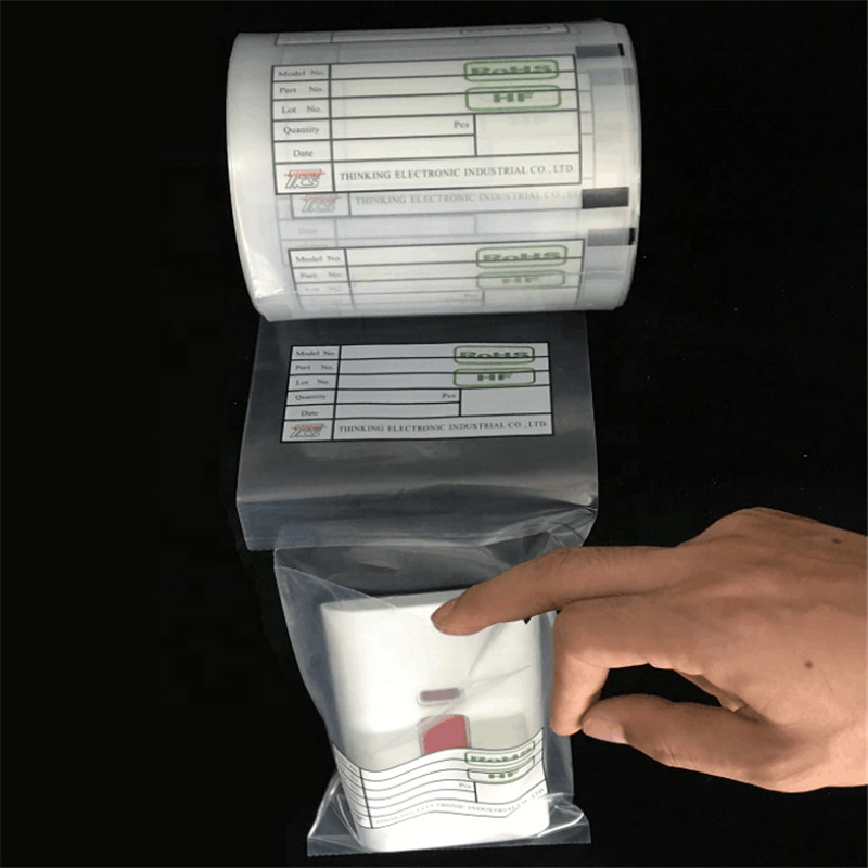 LDPE 25*3cm Pre Opened Gusseted Poly Bags On Roll Match Machine