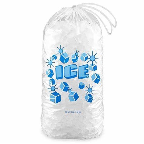 Reusable PE Clear 8lb 10lb 20lb Ice Storage Bag With Drawstring