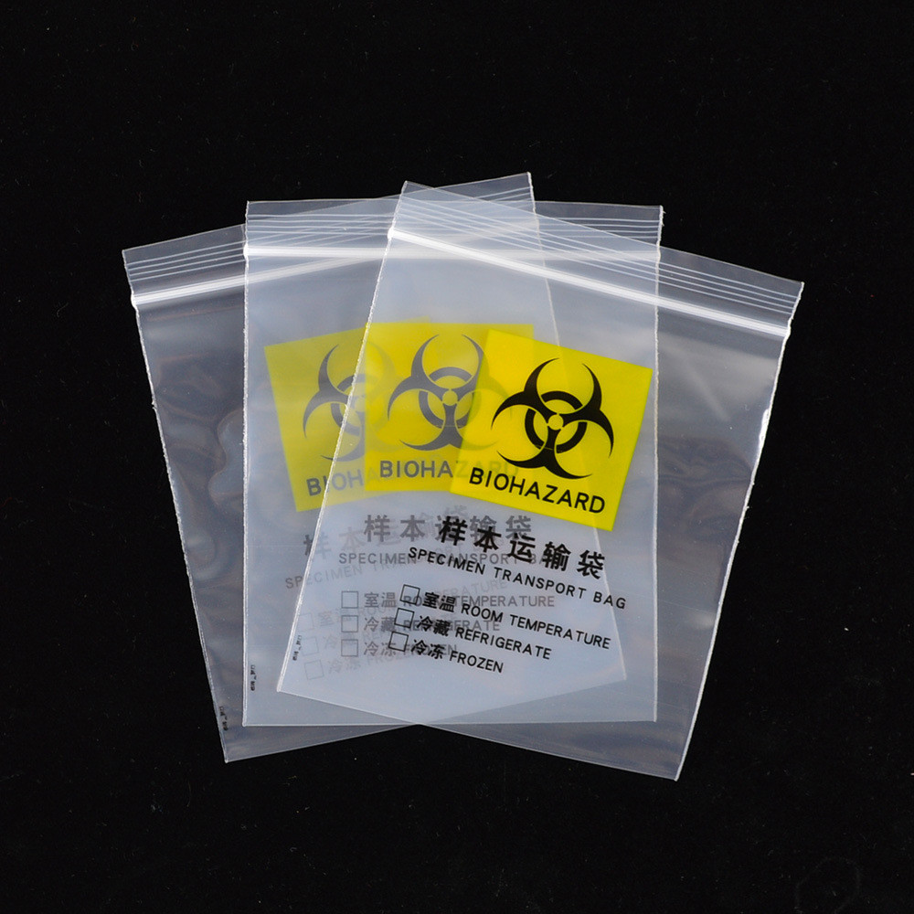 LDPE Thickness 0.055 Microns Plastic Ziplock Bags Medical Specimen