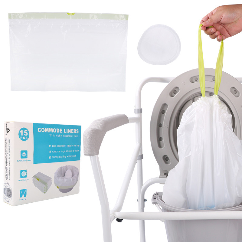 LDPE Plastic Disposable Commode Liners For Bedside Portable Toilet Chair