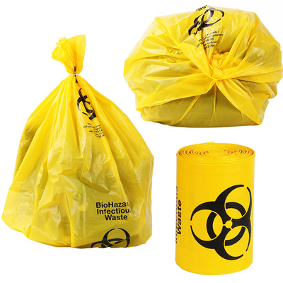 HDPE Material Plastic Printed Yellow Biohazard Healthcare Liners