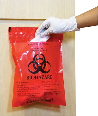 LDPE Red Bag Biomedical Waste With Double Adhesive Tapes