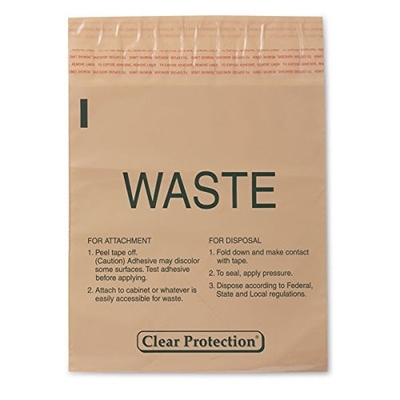 9 X10 Inch Disposable Stick On Infectious Waste Bags Peel Stick