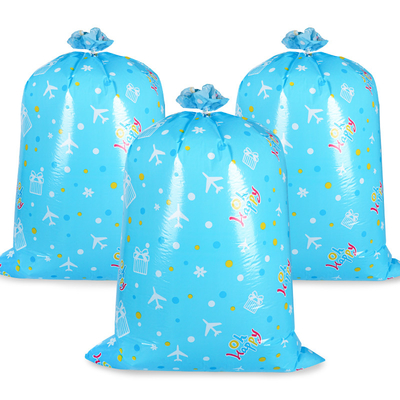LDPE Blue Plane Giant Plastic Gift Sacks Heat Seal For Birthday