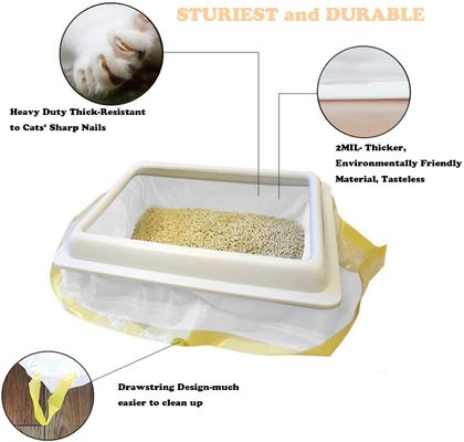 Scented And Unscented Drawstring LDPE Cat Litter Box Liners