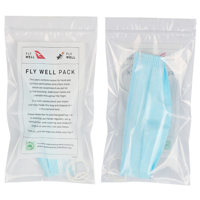Mask Packaging Gravure Printing LDPE Resealable Ziplock Bags
