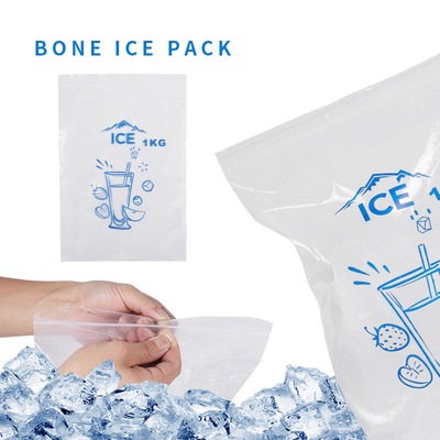 1KG LDPE Ziplock Plastic Ice Bags 0.035-0.05mm For Convenient Delivery