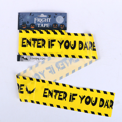 Halloween 0.025mm Enter If You Dare Tape 30ft Plastic Fright For Dacoration