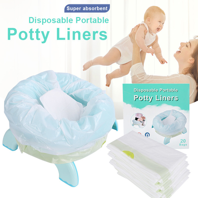White LDPE Plastic Portable Travel Universal Potty Chair Liners With Drawstring