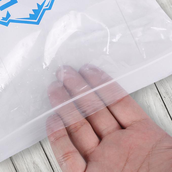 Clear Plastic Drawstring Reusable Ice Bags With Ziplock PE Material